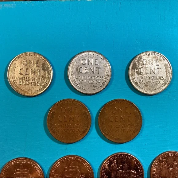 ⚫️ Vintage - All 3 Mints - 1943 Steel Pennies - War Time Wheaties - Collectible - Picture 12 of 15